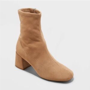 A New Day Tan Pippa Stretch Ankle Booties, 6.5